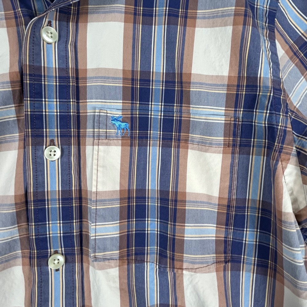 Abercrombie Fitch Mens Plaid Long Sleeve Button Down Shirt Muscle Fit Size M - Picture 3 of 6
